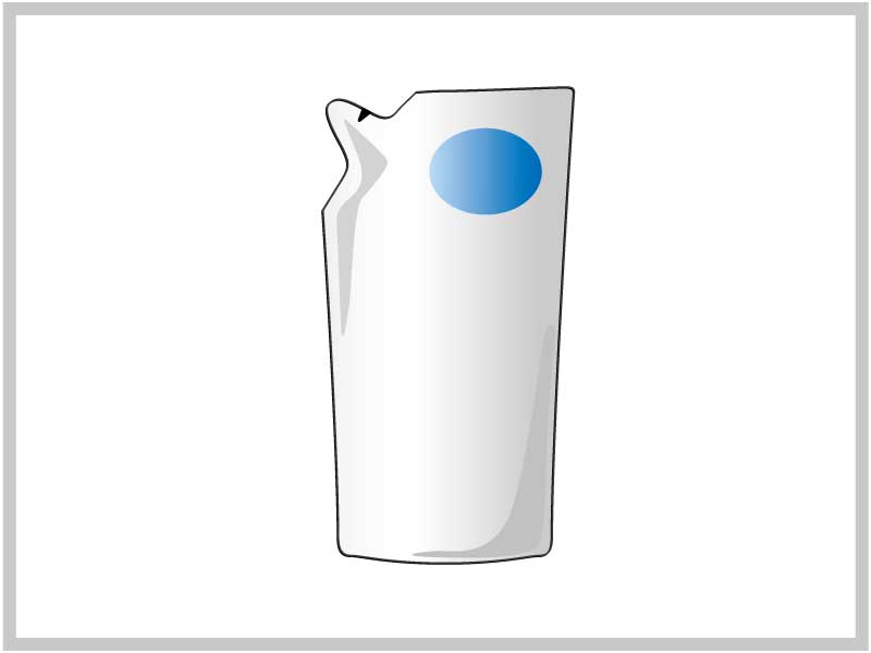 パウチにアイキャッチラベル